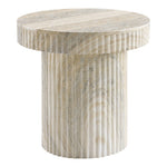 Legatto Travertine Finish Concrete Indoor / Outdoor End Table in Natural