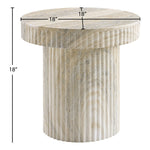 Legatto Travertine Finish Concrete Indoor / Outdoor End Table in Natural
