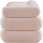 Kennedy Teddy Fabric Upholstered Bench in Pink