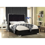 Lexi Velvet Upholstered King Bed in Black