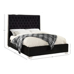 Lexi Velvet Upholstered King Bed in Black