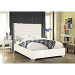 Lexi Velvet Upholstered King Bed in White