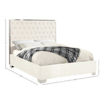 Lexi Velvet Upholstered Queen Bed in White
