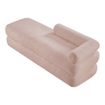 Kennedy Teddy Fabric Upholstered Bench in Pink
