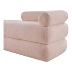 Kennedy Teddy Fabric Upholstered Bench in Pink