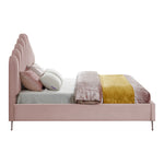 Lily Velvet Upholstered King Bed in Pink