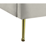 Lily Velvet Upholstered Queen Bed in Cream