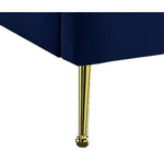 Lily Velvet Upholstered Queen Bed in Navy