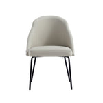 Gracie Vegan Leather Metal Dining Chair in Stone Gray and Black