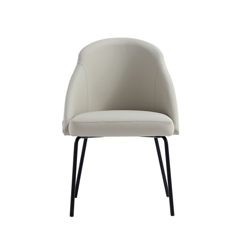 Gracie Vegan Leather Metal Dining Chair in Stone Gray and Black