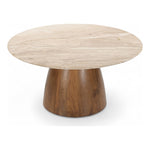Liona Marble And Mango Wood Coffee Table in Beige