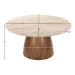 Liona Marble And Mango Wood Coffee Table in Beige