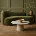 Liona Marble And Mango Wood Coffee Table in White