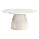 Liona Marble And Mango Wood Coffee Table in White