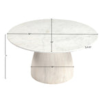 Liona Marble And Mango Wood Coffee Table in White