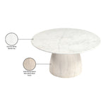 Liona Marble And Mango Wood Coffee Table in White