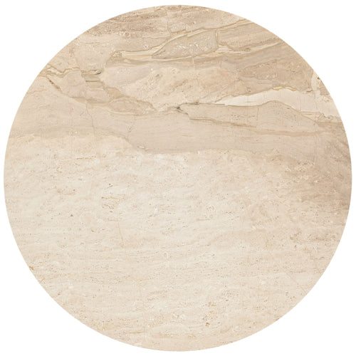 Liona 42" Marble And Mango Wood Dining Table in Beige