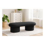 Luka Boucle Fabric Upholstered Bench in Black