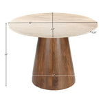 Liona 42" Marble And Mango Wood Dining Table in Beige