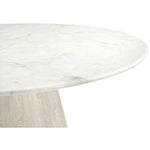 Liona 42" Marble And Mango Wood Dining Table in White