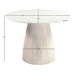 Liona 42" Marble And Mango Wood Dining Table in White