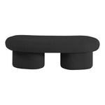 Luka Boucle Fabric Upholstered Bench in Black