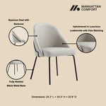 Gracie Vegan Leather Metal Dining Chair in Stone Gray and Black