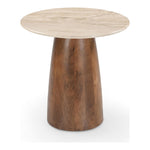 Liona Marble And Mango Wood End Table in Beige
