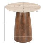 Liona Marble And Mango Wood End Table in Beige