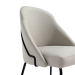 Gracie Vegan Leather Metal Dining Chair in Stone Gray and Black