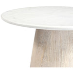 Liona Marble And Mango Wood End Table in White