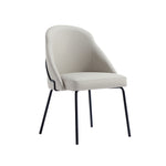 Gracie Vegan Leather Metal Dining Chair in Stone Gray and Black