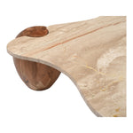 Liona Marble And Acacia Wood Coffee Table in Beige