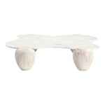Liona Marble And Acacia Wood Coffee Table in White