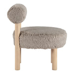 Ambre Vegan Shearling Fabric Upholstered Accent Chair in Beige