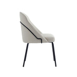 Gracie Vegan Leather Metal Dining Chair in Stone Gray and Black