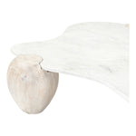 Liona Marble And Acacia Wood Coffee Table in White