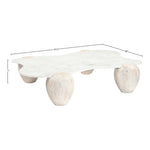 Liona Marble And Acacia Wood Coffee Table in White