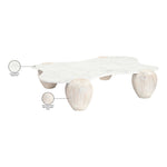 Liona Marble And Acacia Wood Coffee Table in White