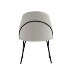 Gracie Vegan Leather Metal Dining Chair in Stone Gray and Black