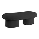 Luka Boucle Fabric Upholstered Bench in Black