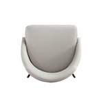 Gracie Vegan Leather Metal Dining Chair in Stone Gray and Black