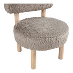 Ambre Vegan Shearling Fabric Upholstered Accent Chair in Beige