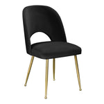 Logan Velvet Upholstered Dining Chair in Black