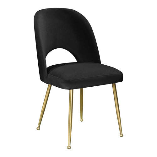 Logan Velvet Upholstered Dining Chair in Black