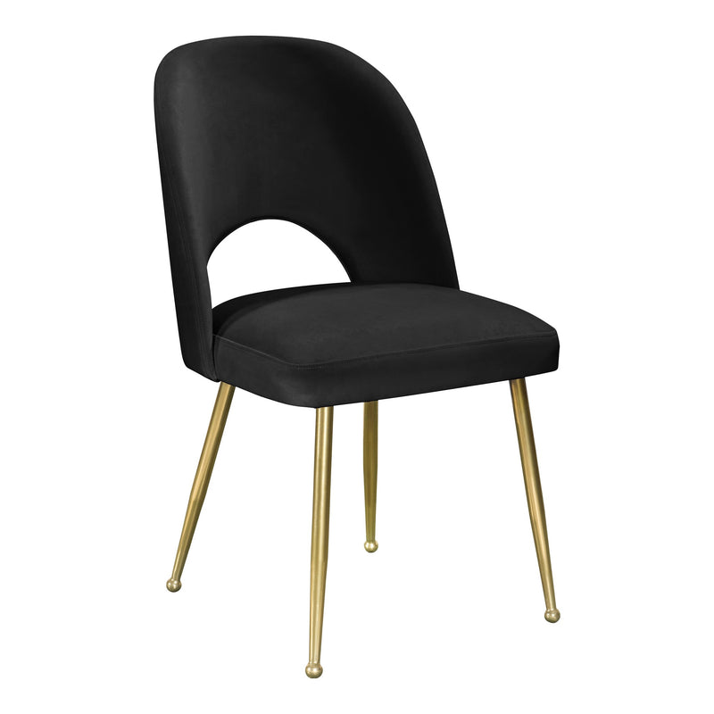 Logan Velvet Upholstered Dining Chair in Black