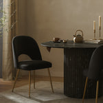 Logan Velvet Upholstered Dining Chair in Black