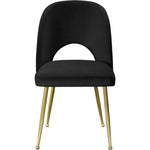 Logan Velvet Upholstered Dining Chair in Black