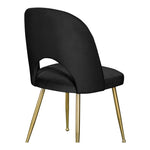 Logan Velvet Upholstered Dining Chair in Black