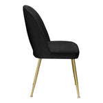 Logan Velvet Upholstered Dining Chair in Black